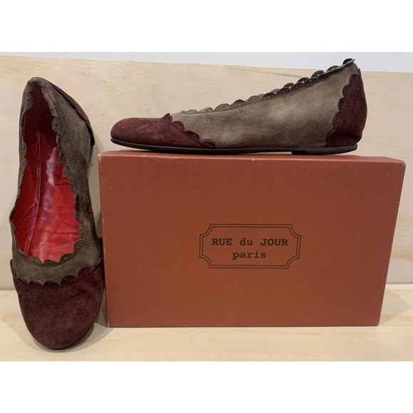 Rue Du Jour Italy Suede Ballet Flats Shoes Womens Size 9.5 - Picture 2 of 5